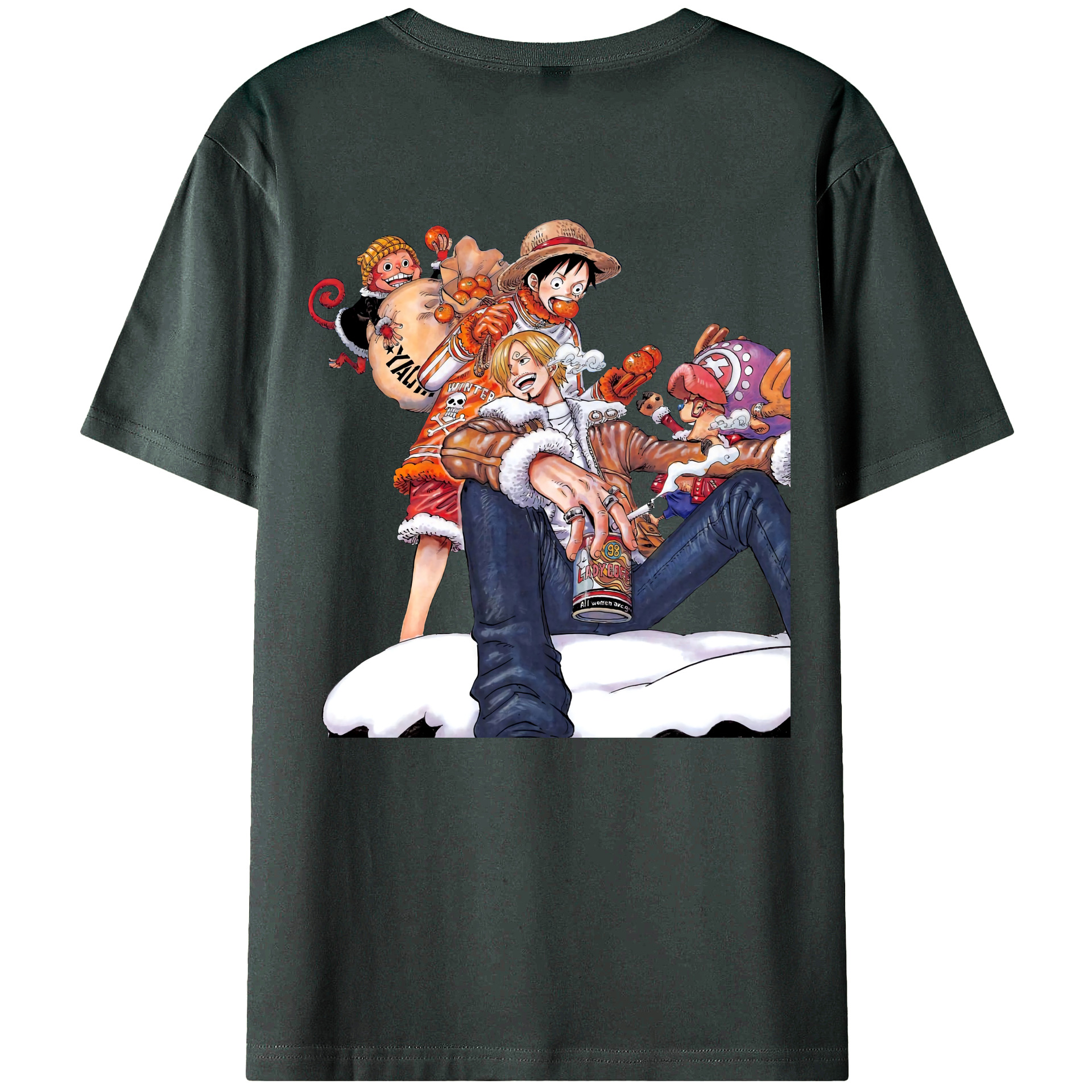 （画像用） ワンピース サンジ ONE PIECE Sanji 綿100％ メンズ半袖Tシャツ（バックプリント） 通気性